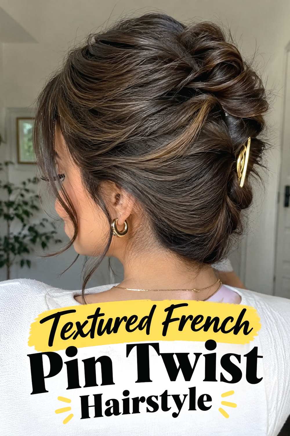 Textured French Pin Twist Hairstyle