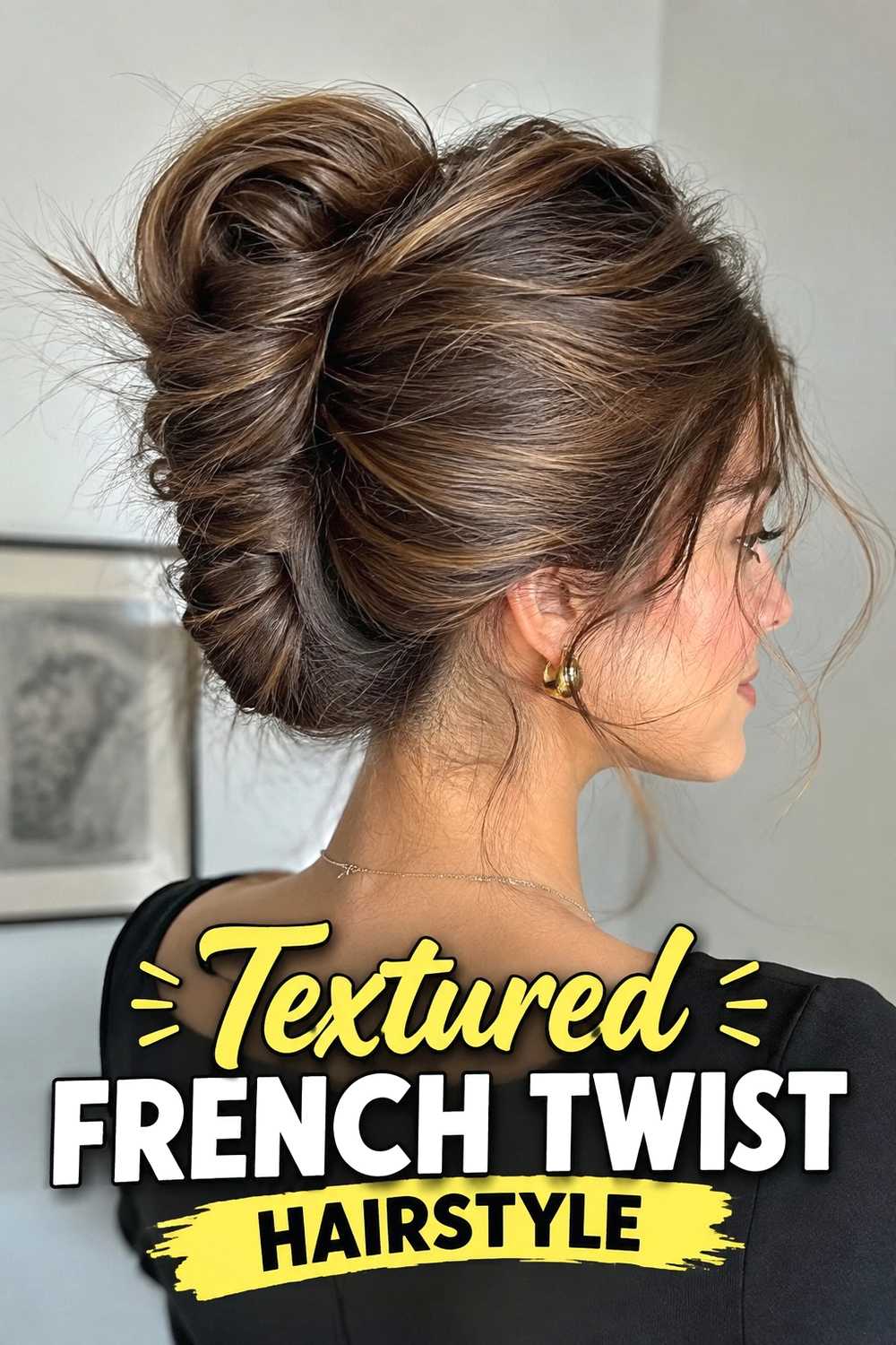 8. Textured French Twist Hairstyle