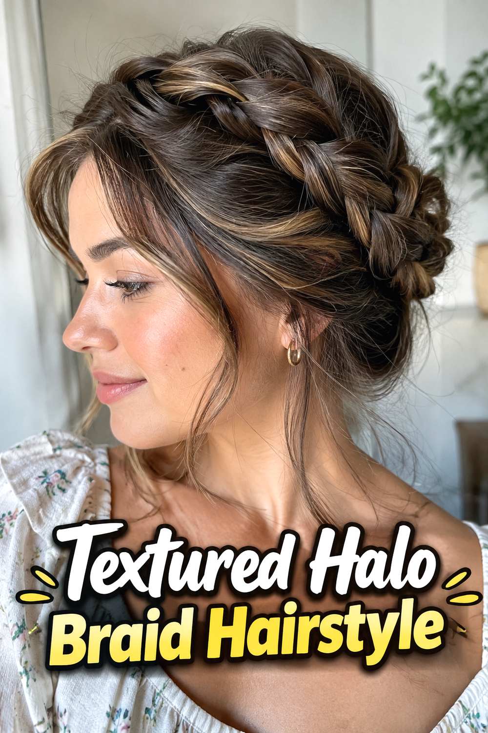Textured Halo Braid Hairstyle