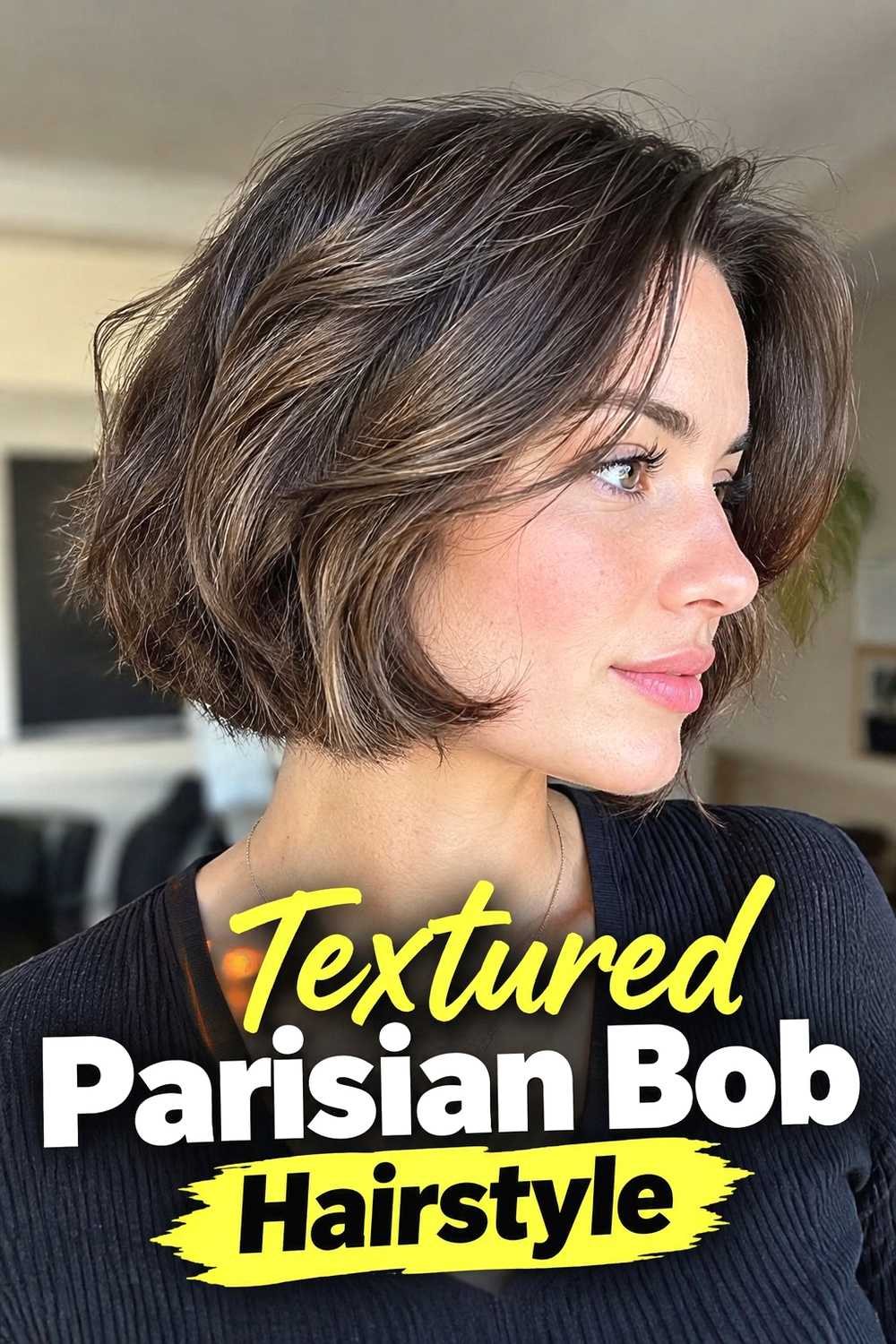 9. Textured Parisian Bob Hairstyle