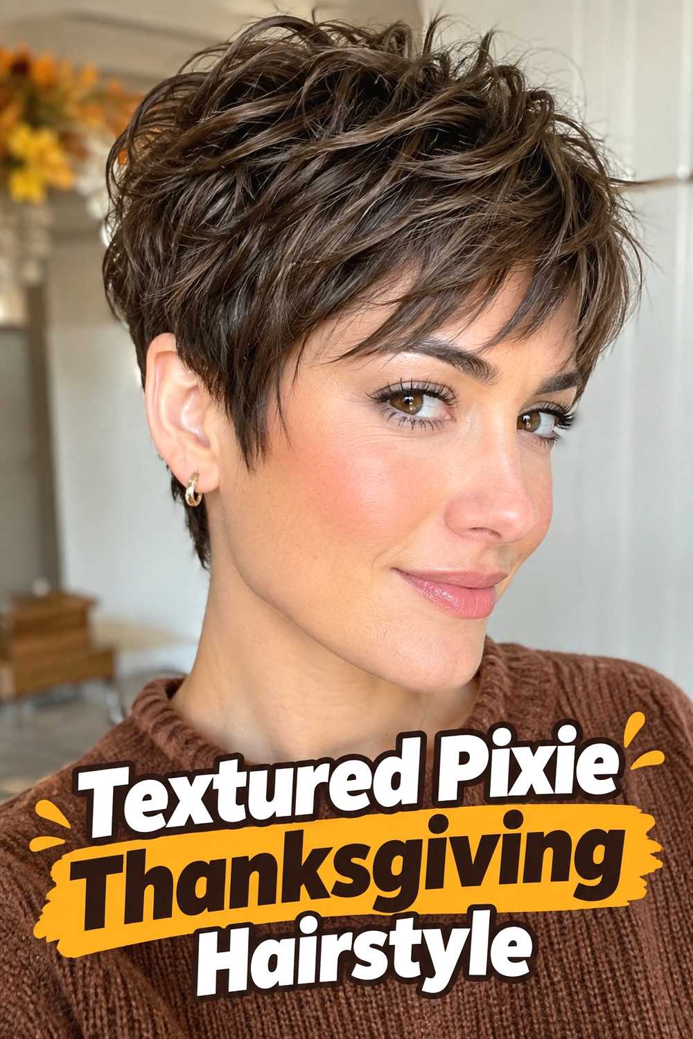 3. Textured Pixie Thanksgiving Hairstyle