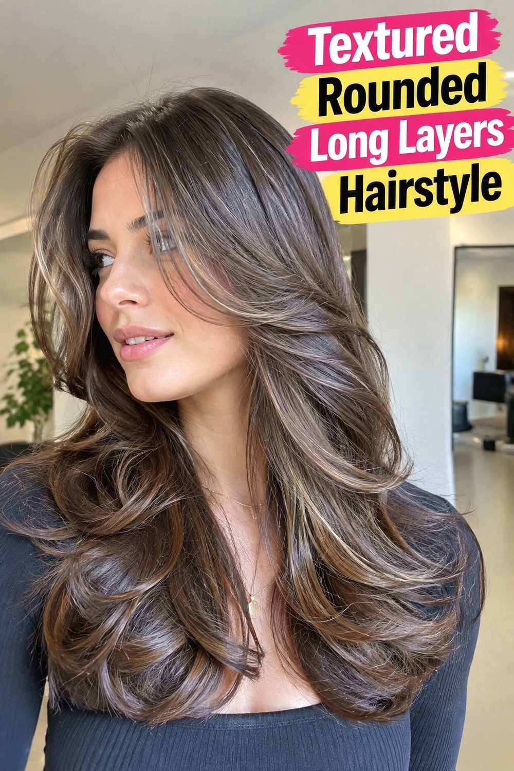 12. Textured Rounded Long Layers Hairstyle
