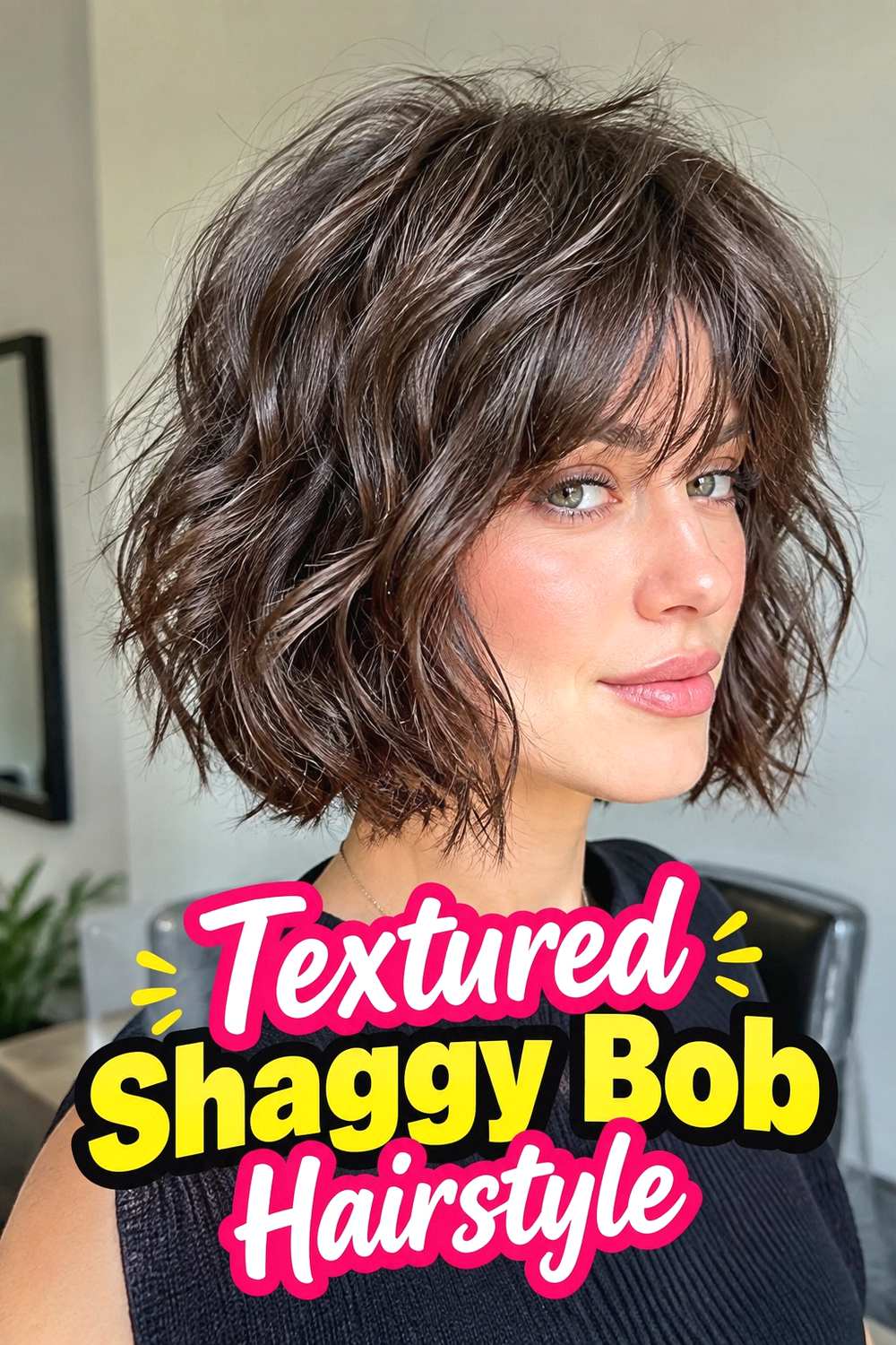 6. Textured Shaggy Bob Hairstyle