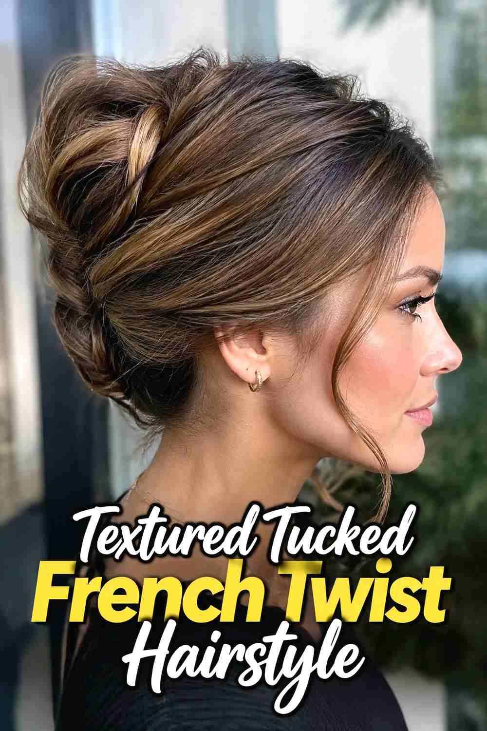 10. Textured Tucked French Twist Hairstyle