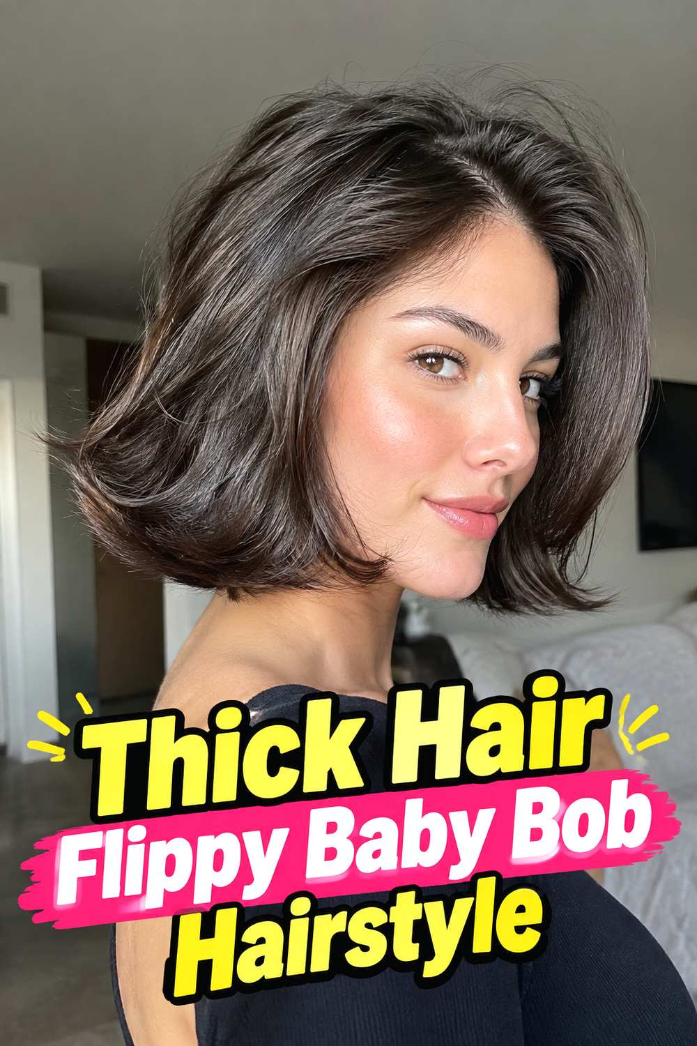 Thick Hair Flippy Baby Bob Hairstyle