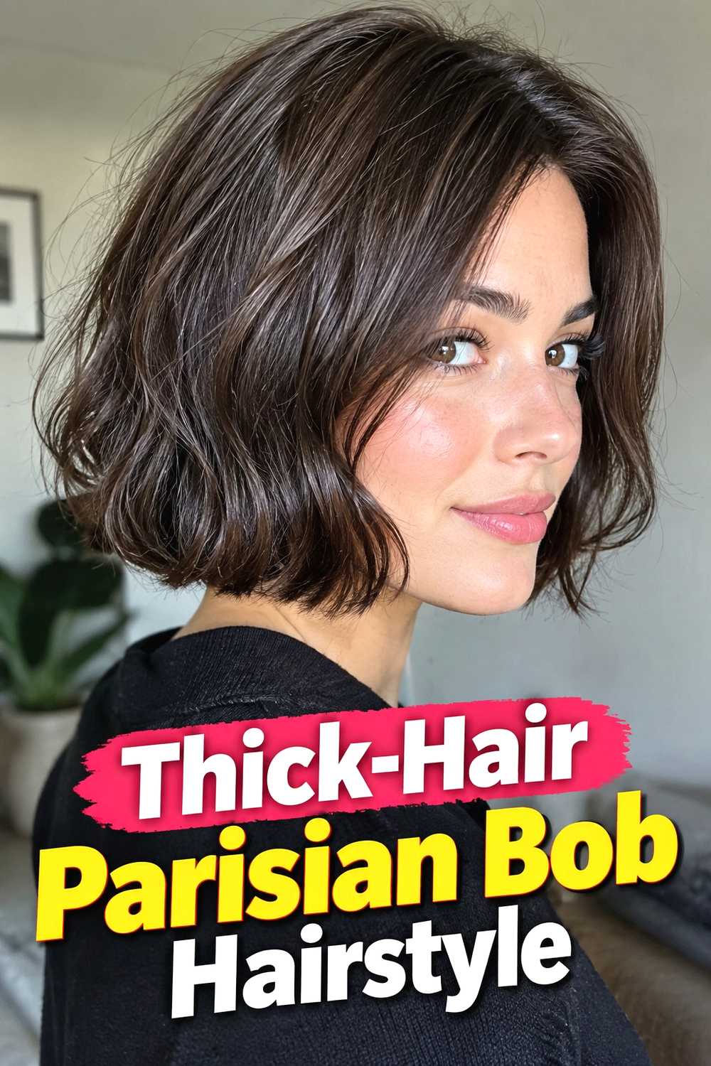 15. Thick Hair Parisian Bob Hairstyle