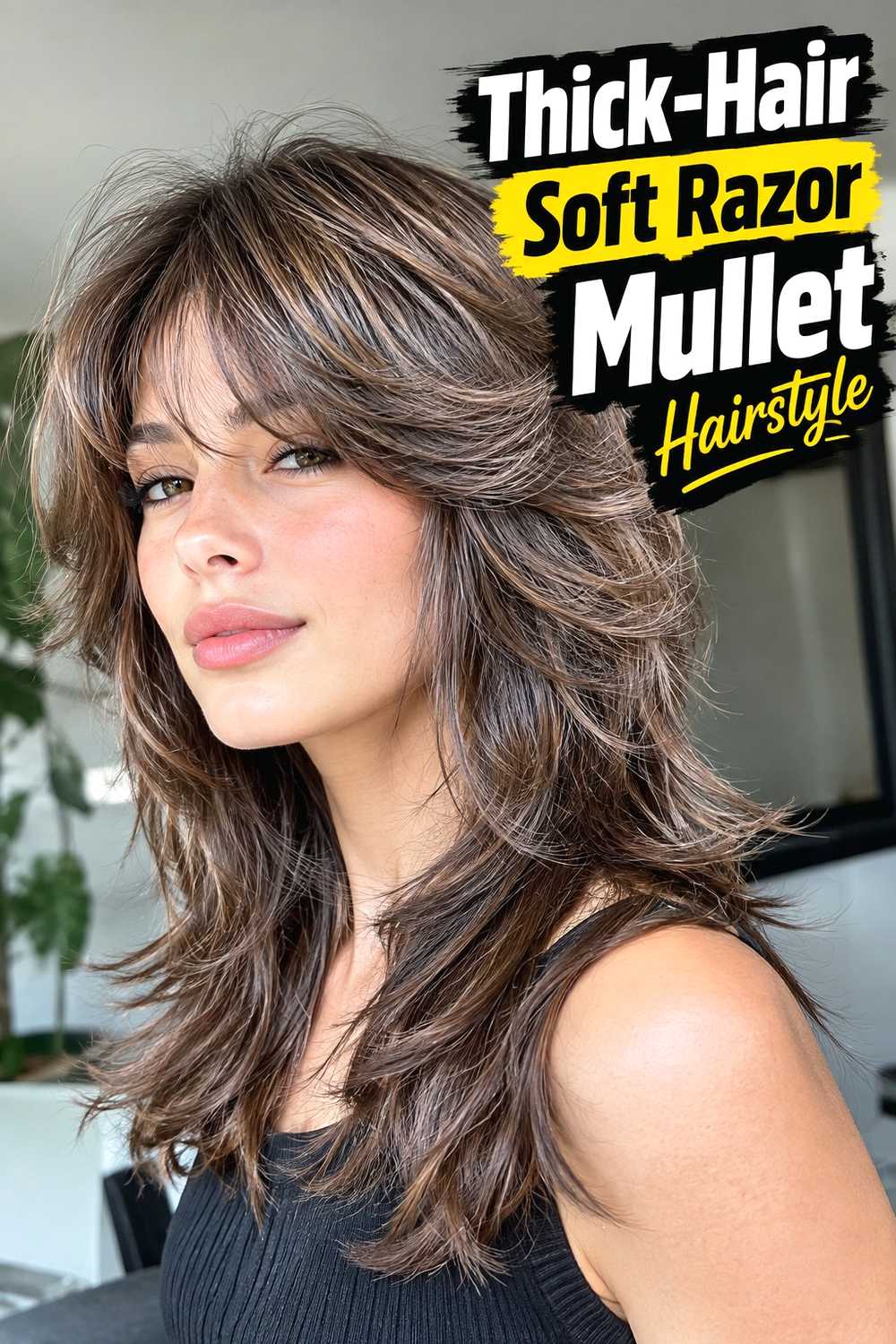 12. Thick Hair Soft Razor Mullet Hairstyle