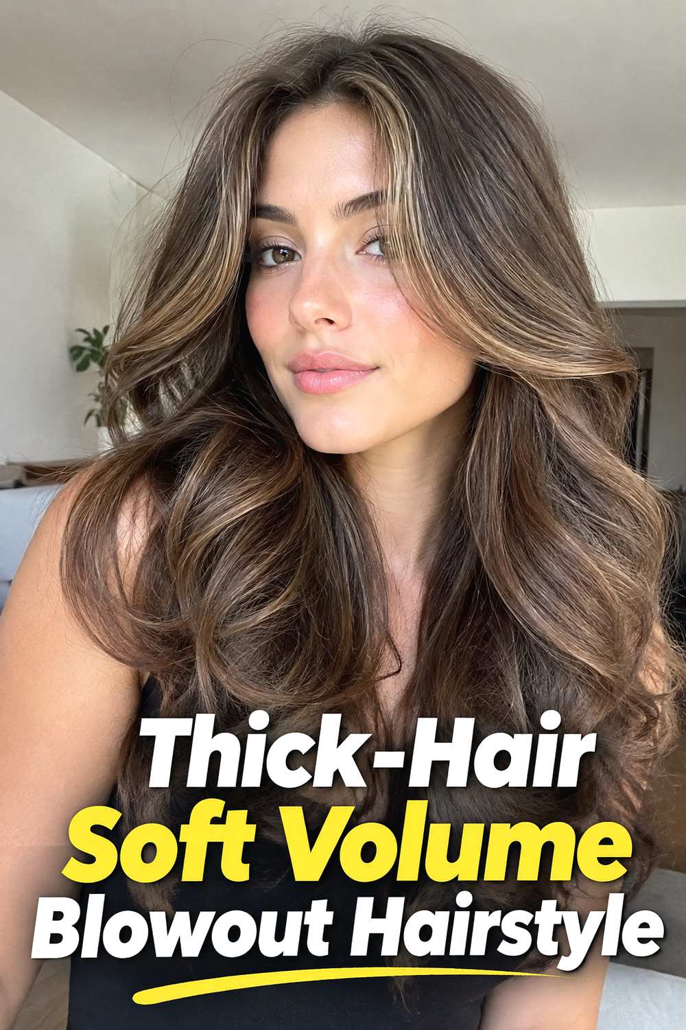 Thick-Hair Soft Volume Blowout Hairstyle