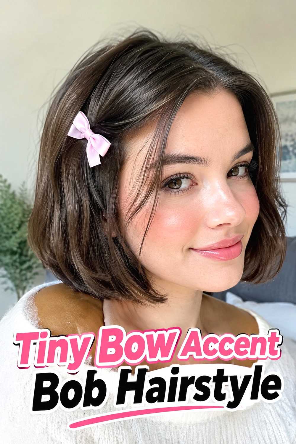 16. Tiny Bow Accent Bob Hairstyle