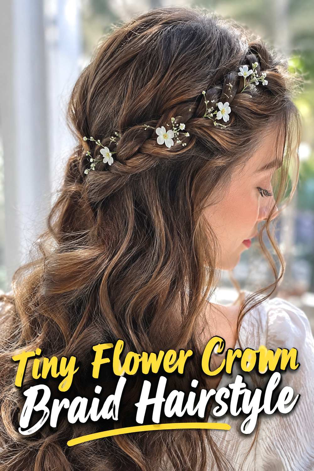 Tiny Flower Crown Braid Hairstyle