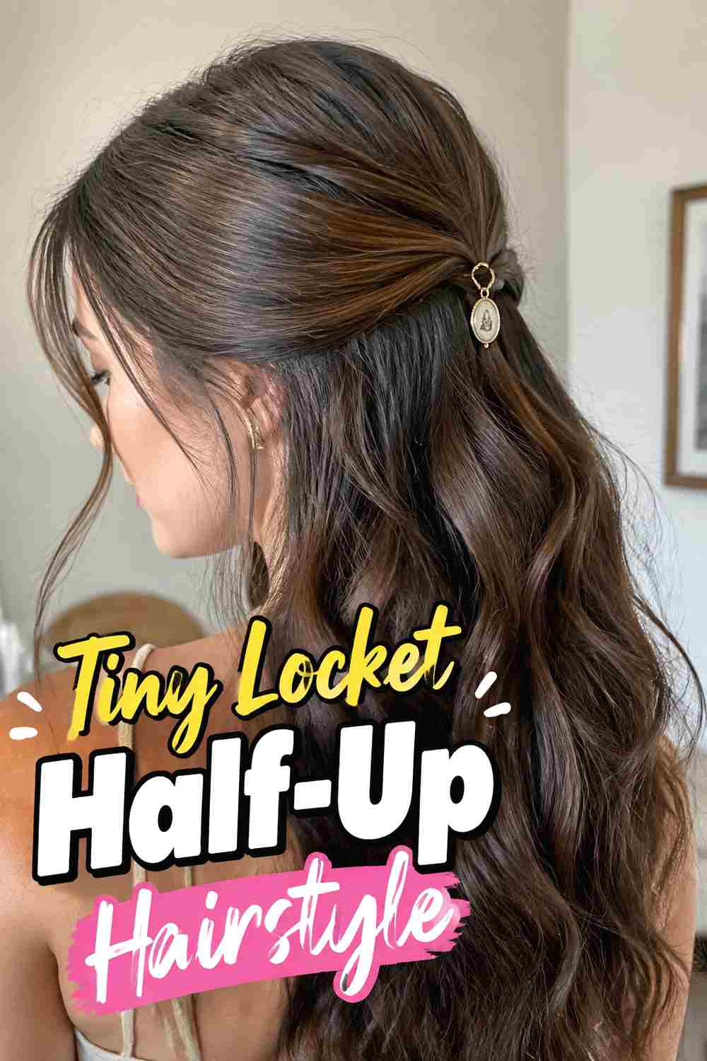 9. Tiny Locket Half Up Hairstyle