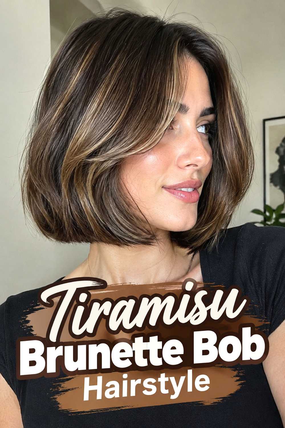 18. Tiramisu Brunette Bob Hairstyle