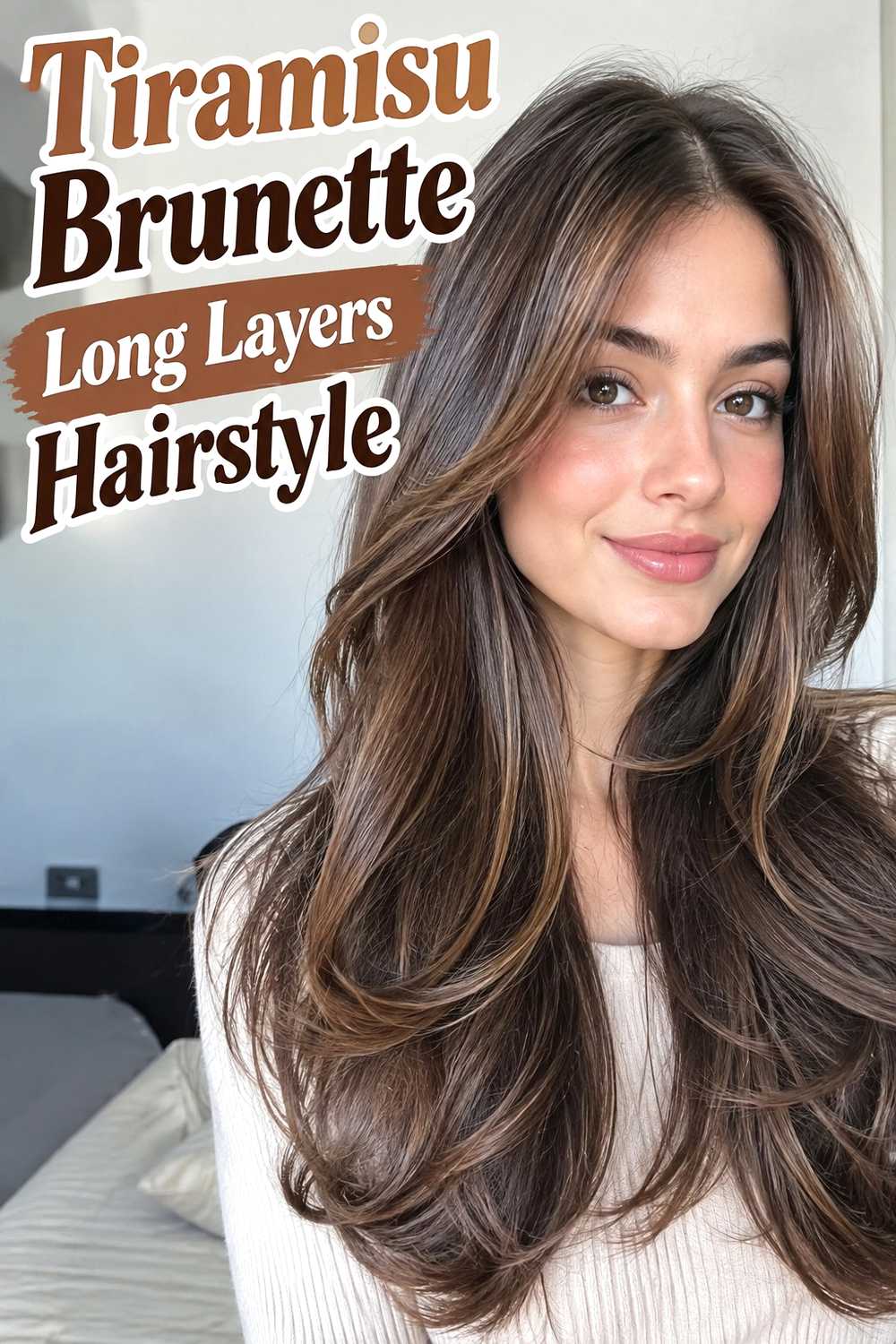 19. Tiramisu Brunette Long Layers Hairstyle