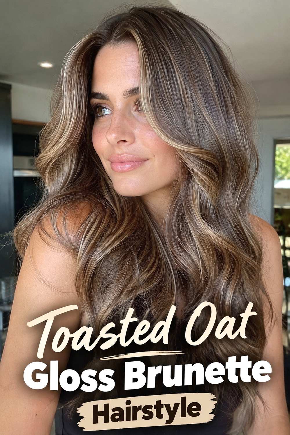 14. Toasted Oat Gloss Brunette Hairstyle