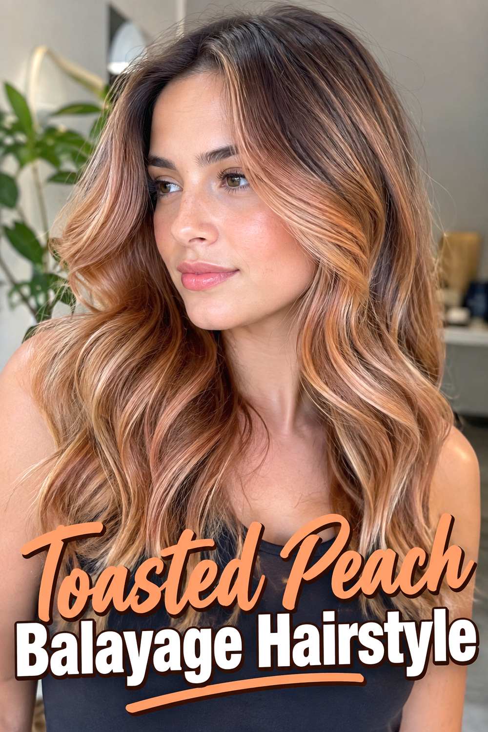 Toasted Peach Balayage Hairstyle
