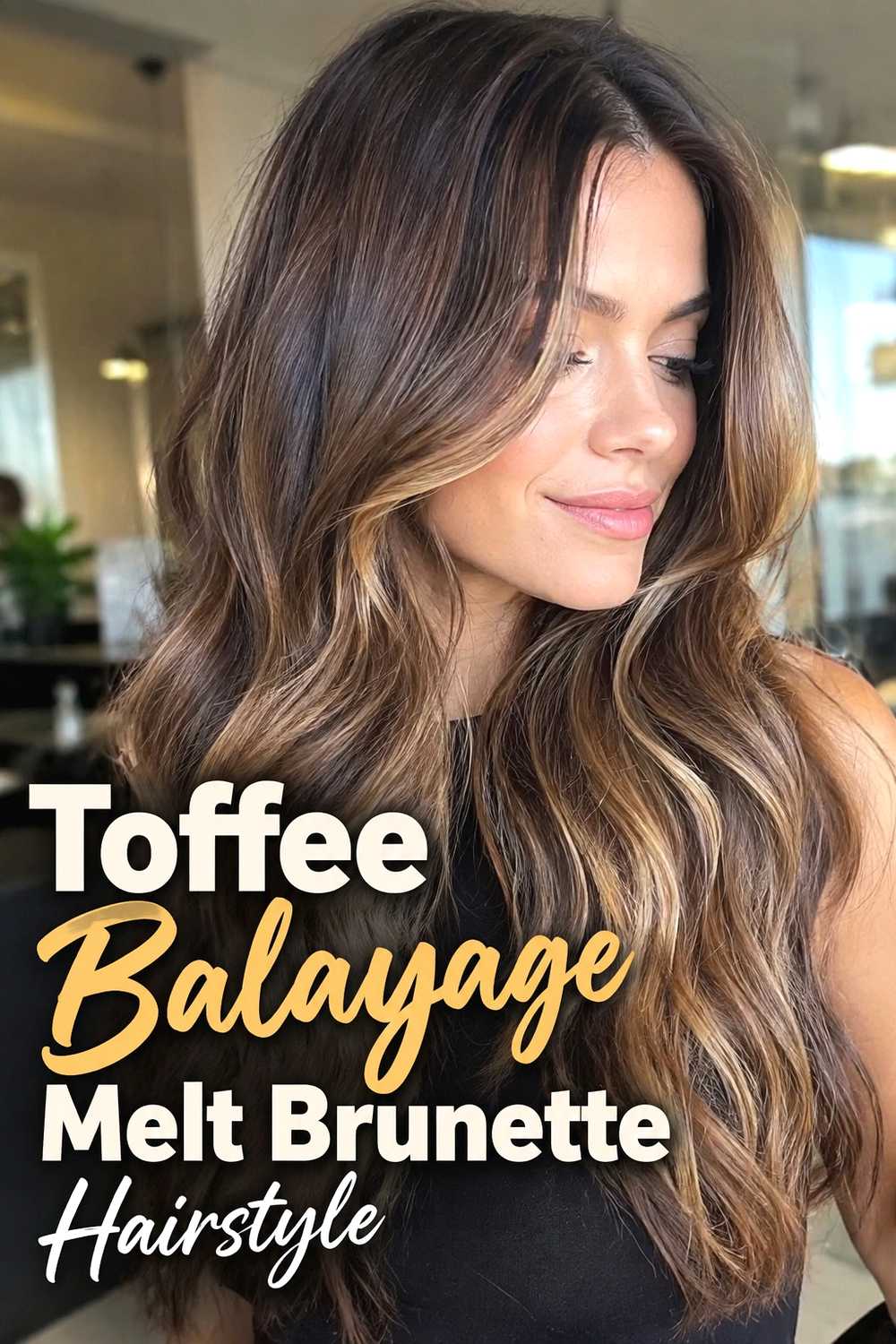 8. Toffee Balayage Melt Brunette Hairstyle