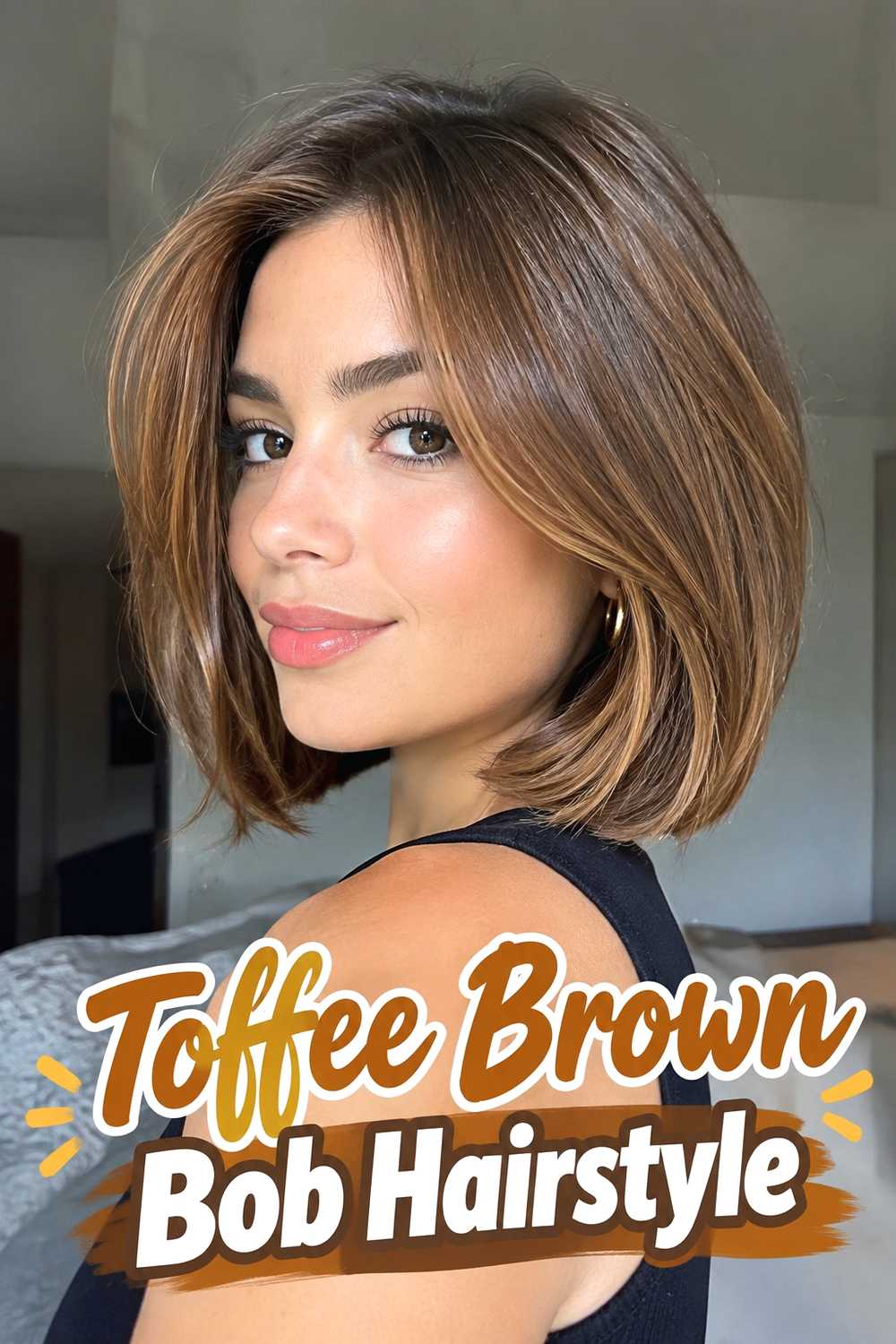 19. Toffee Brown Bob Hairstyle