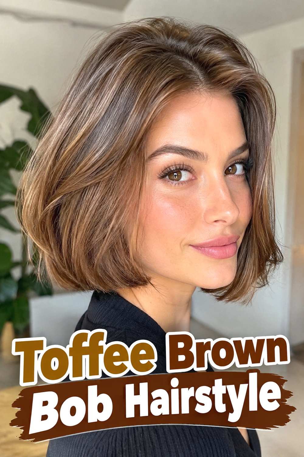 Toffee Brown Bob Hairstyle
