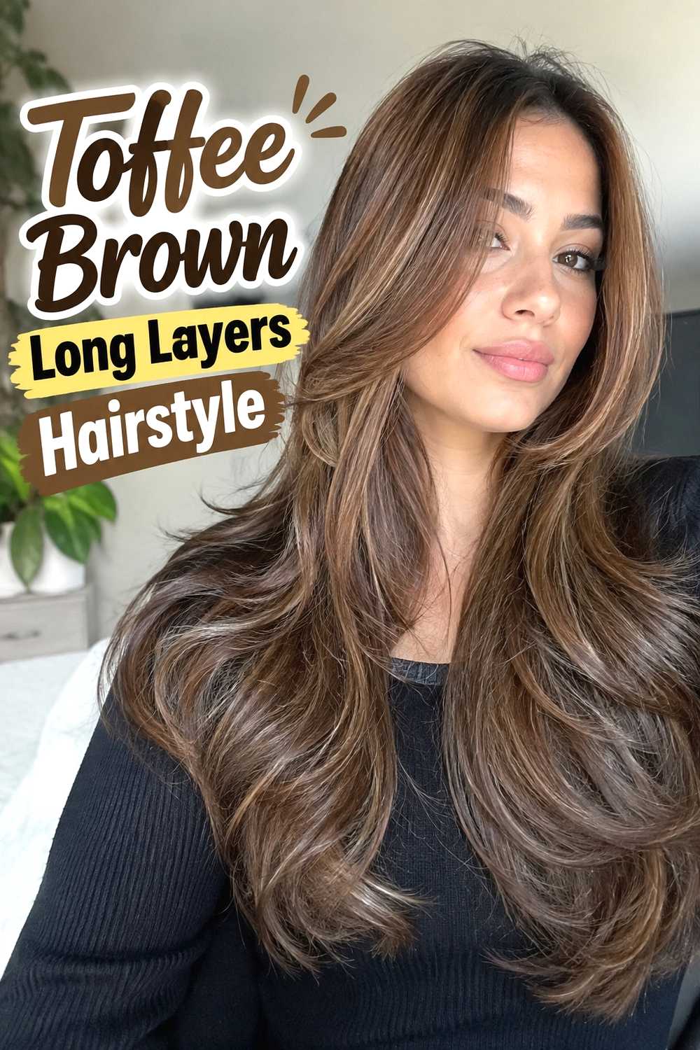 20. Toffee Brown Long Layers Hairstyle