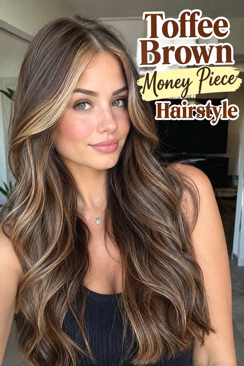 Toffee Brown Money Piece Hairstyle