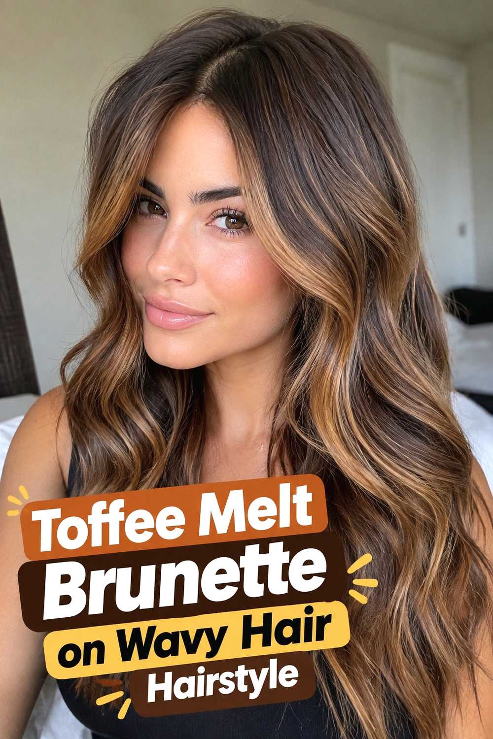 11. Toffee Melt Brunette On Wavy Hair Hairstyle