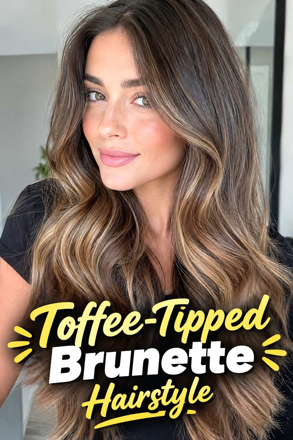 Toffee-Tipped Brunette Hairstyle