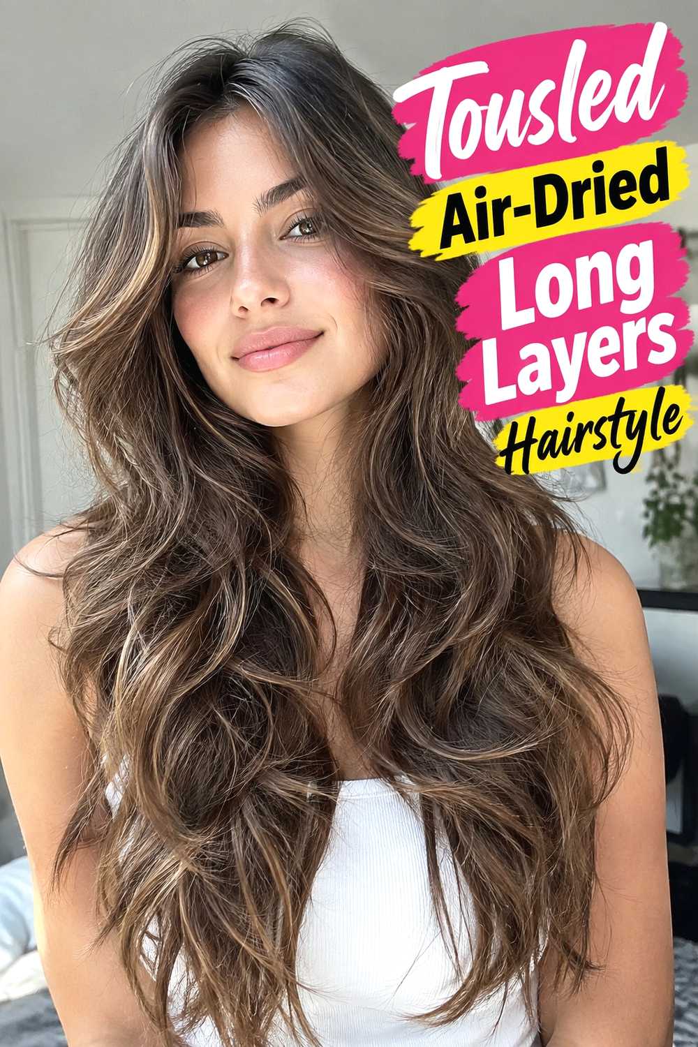 4. Tousled Air Dried Long Layers Hairstyle