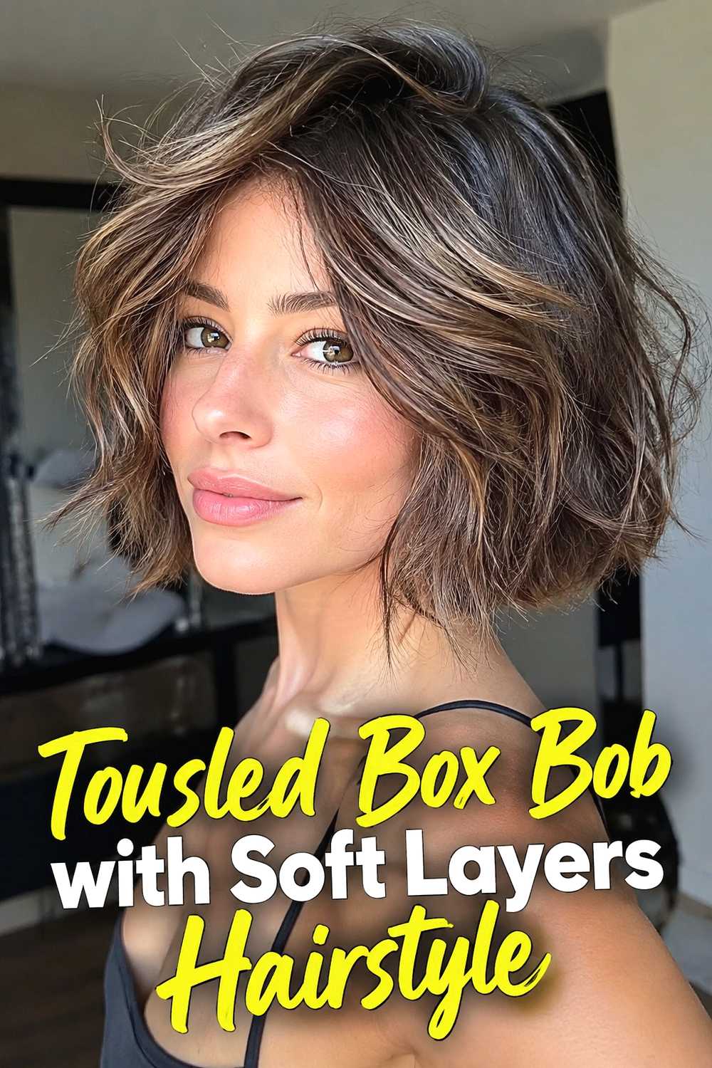 10. Tousled Box Bob With Soft Layers Hairstyle