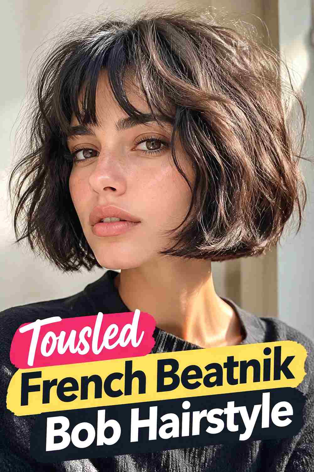 5. Tousled French Beatnik Bob Hairstyle