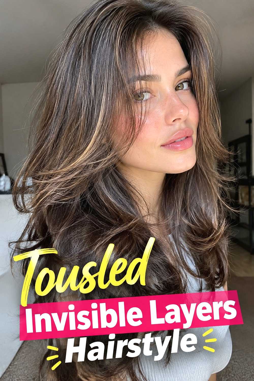 15. Tousled Invisible Layers Hairstyle