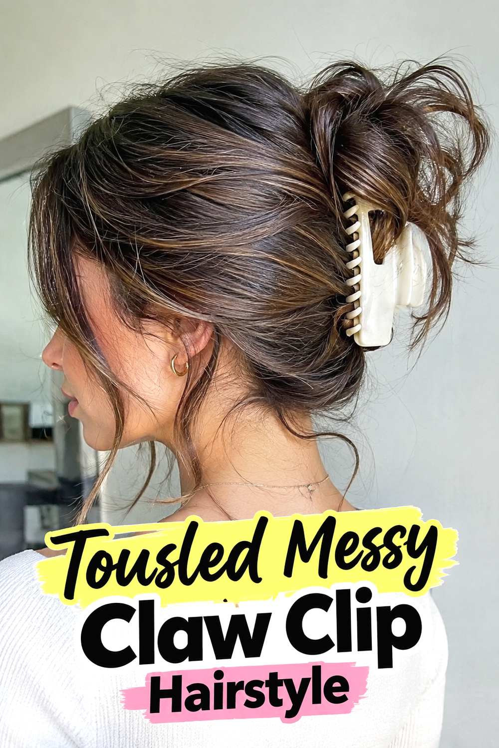 Tousled Messy Claw Clip Hairstyle