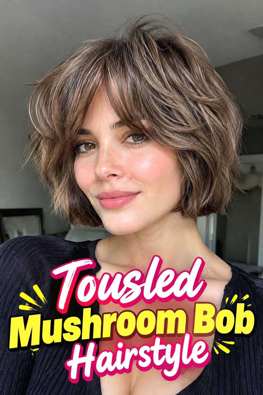10. Tousled Mushroom Bob Hairstyle