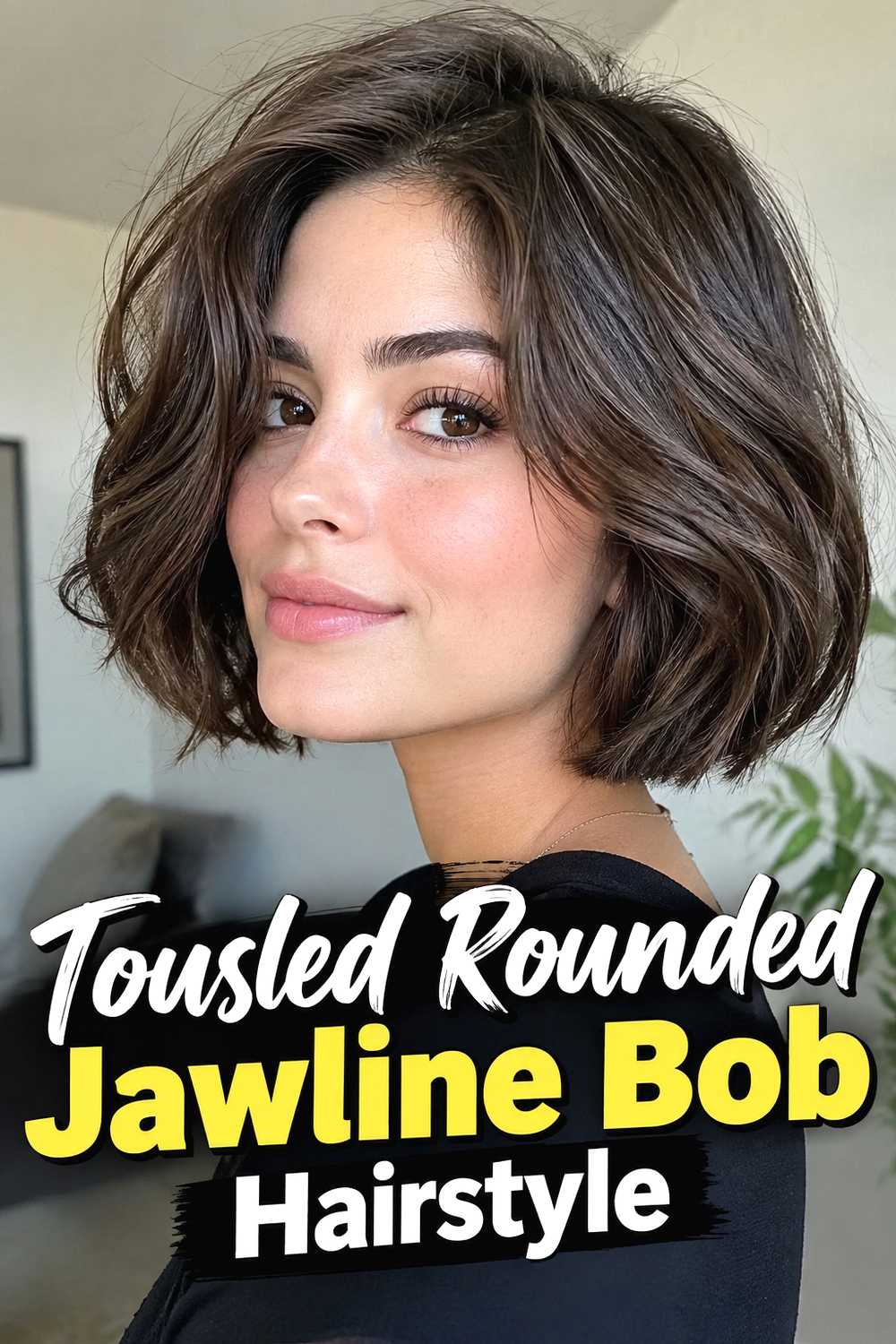 11. Tousled Rounded Jawline Bob Hairstyle