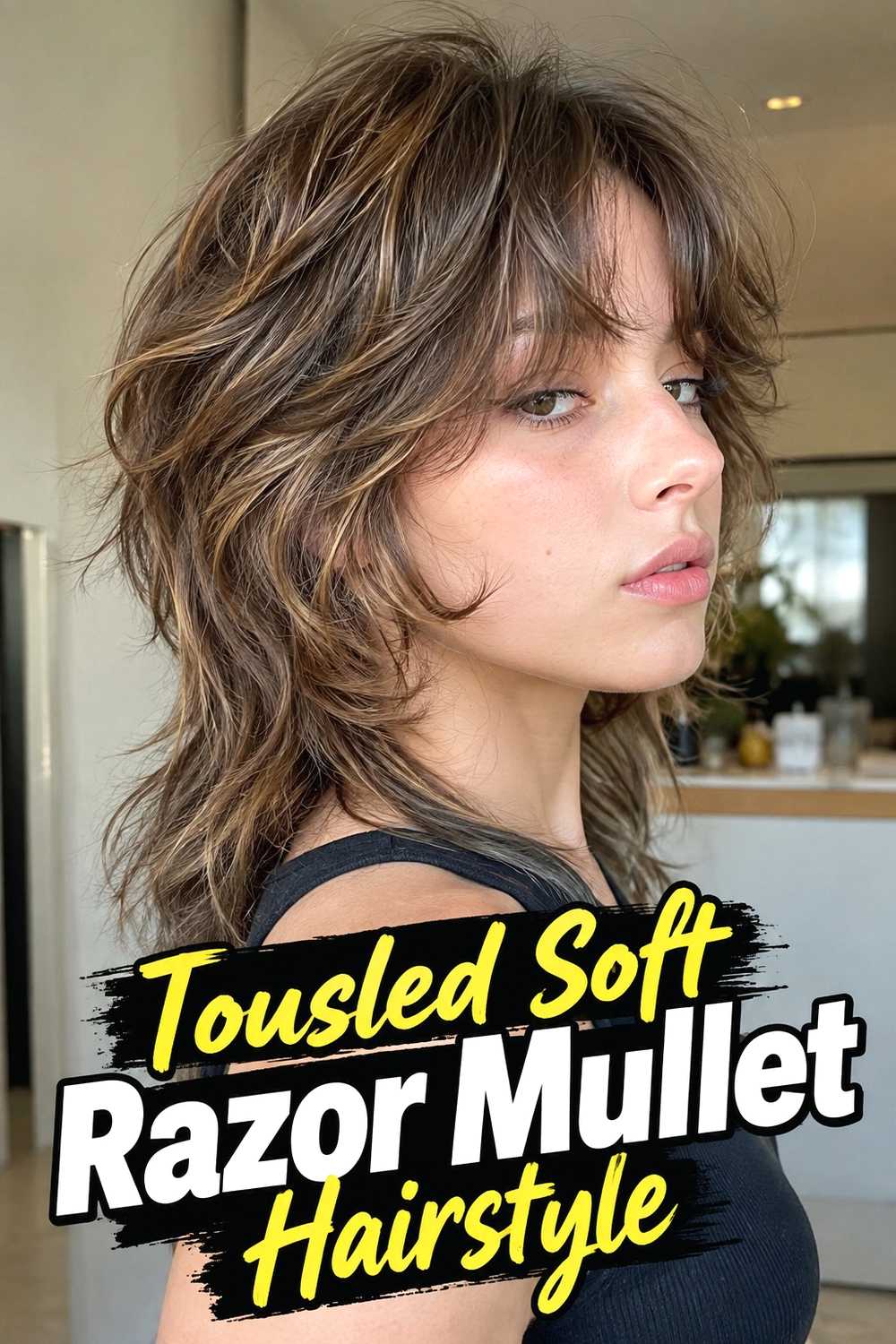 8. Tousled Soft Razor Mullet Hairstyle
