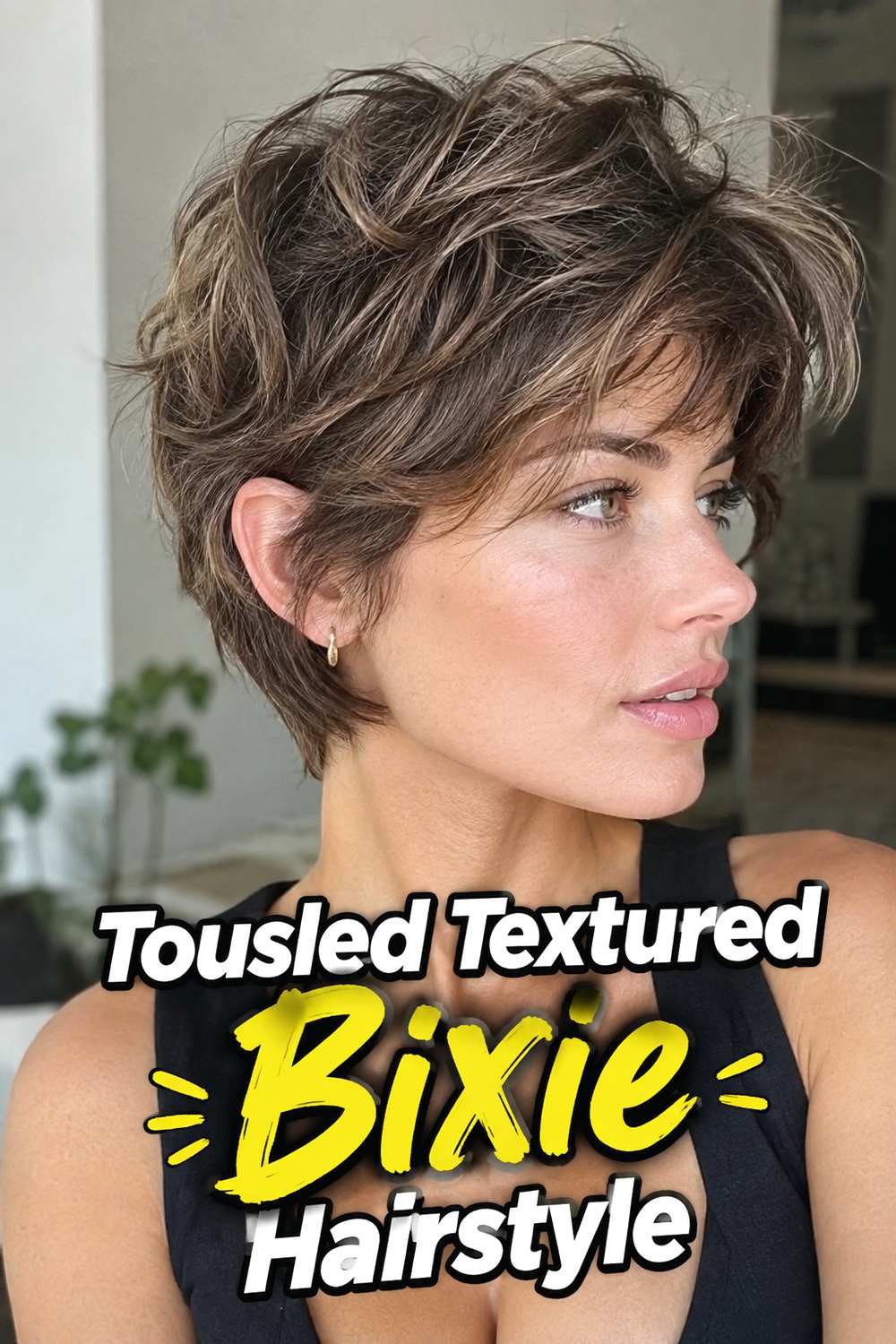 Tousled Textured Bixie Hairstyle