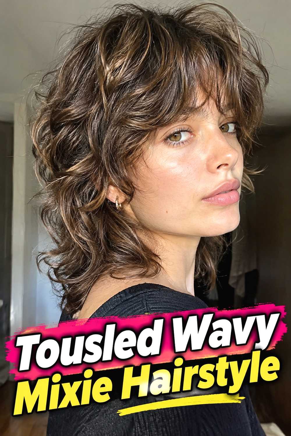 10. Tousled Wavy Mixie Hairstyle