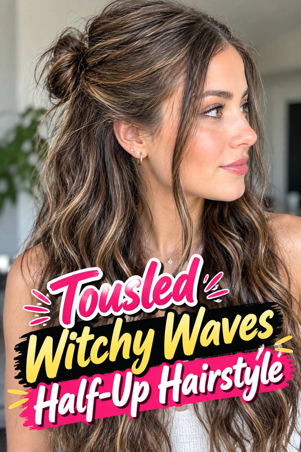 Tousled Witchy Waves Half-Up Hairstyle