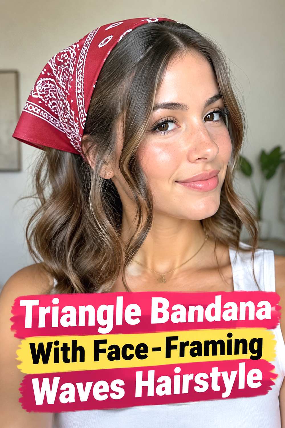 Triangle Bandana With Face-Framing Waves Hairstyle