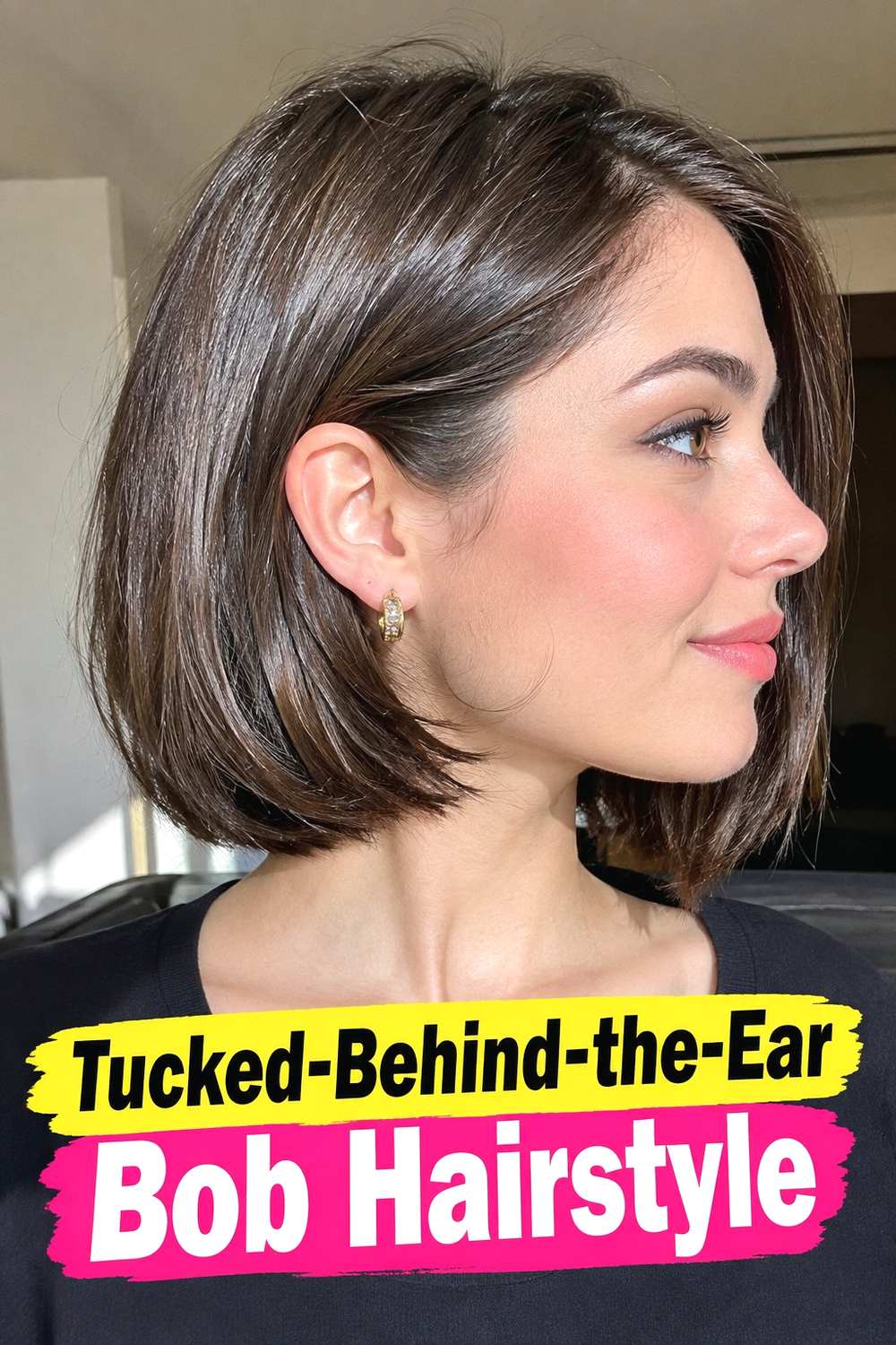 15. Tucked Behind The Ear Bob Hairstyle