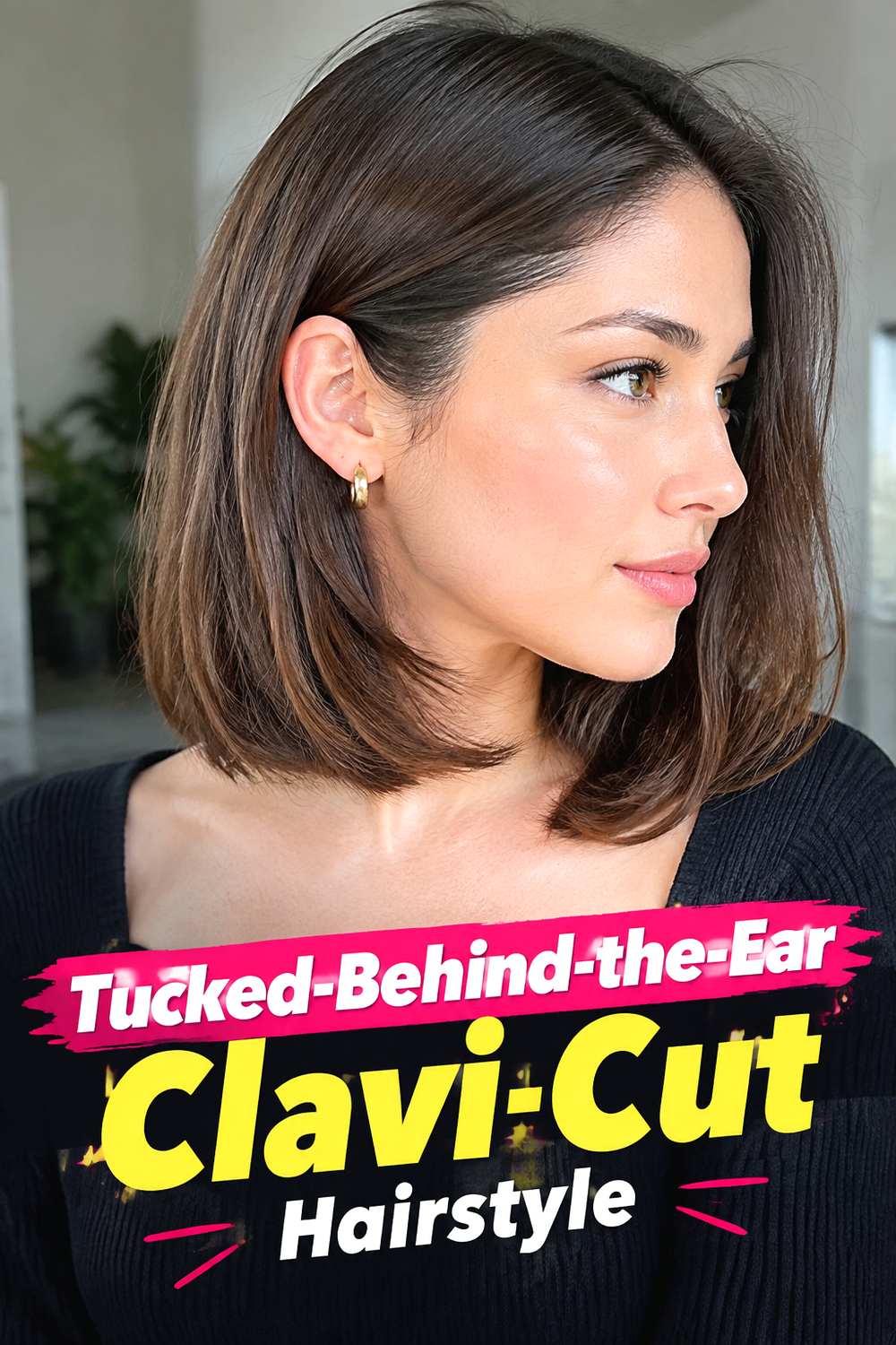 Tucked-Behind-the-Ear Clavi-Cut Hairstyle