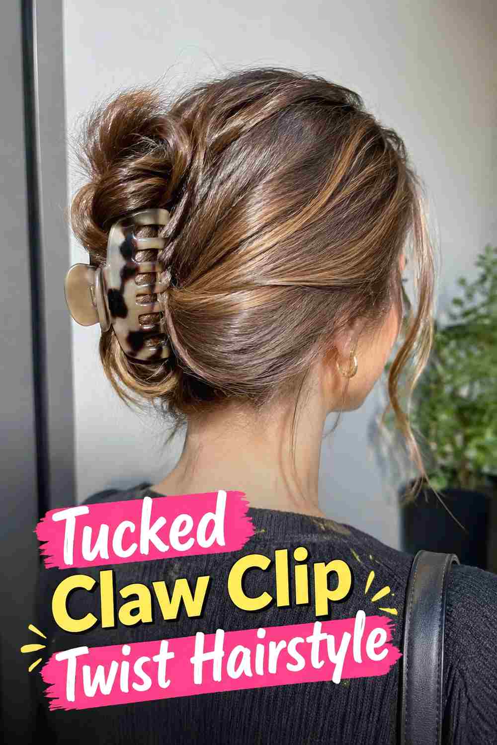 19. Tucked Claw Clip Twist Hairstyle