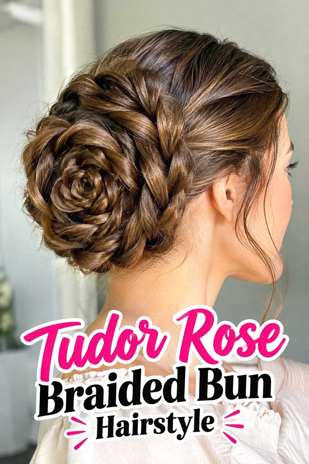 3. Tudor Rose Braided Bun Hairstyle