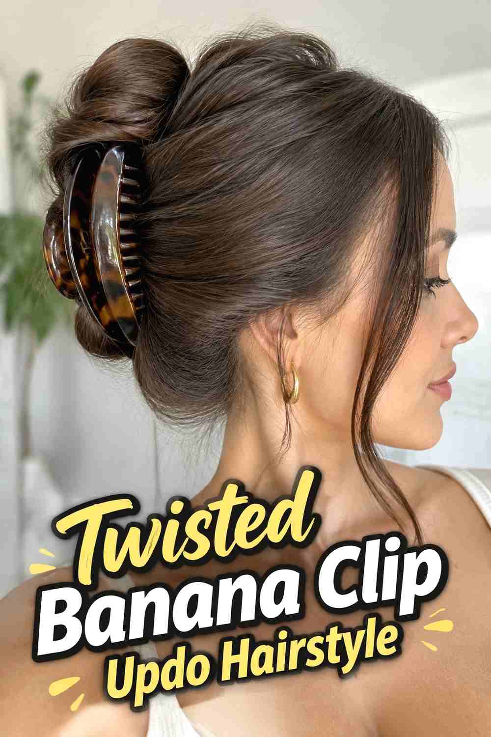 4. Twisted Banana Clip Updo Hairstyle