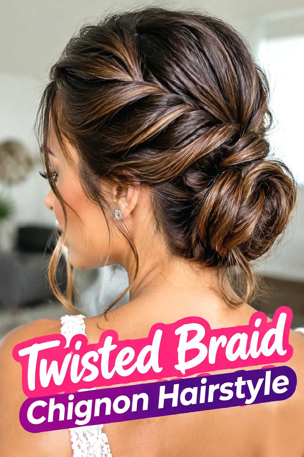 Twisted Braid Chignon Hairstyle