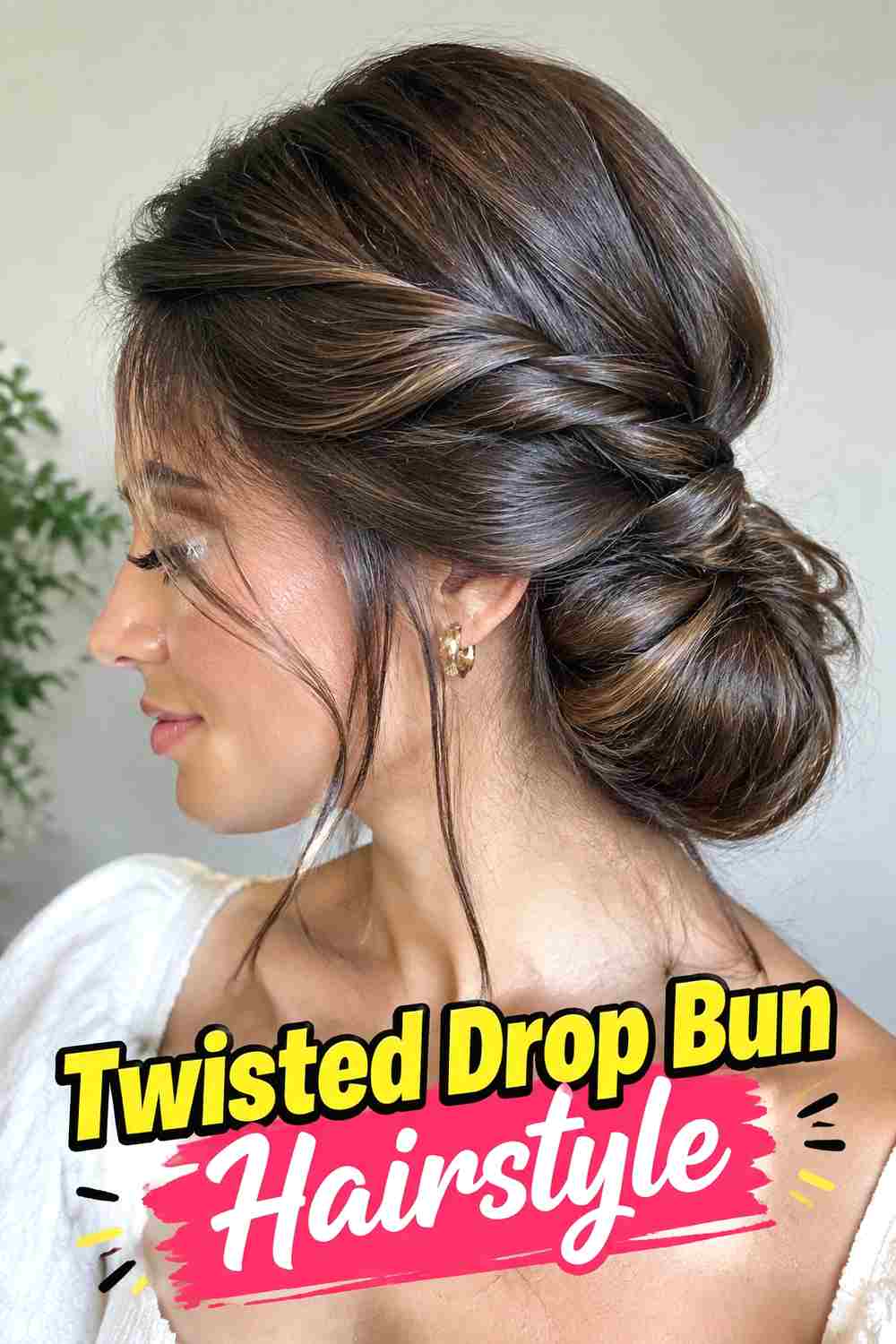 5. Twisted Drop Bun Hairstyle