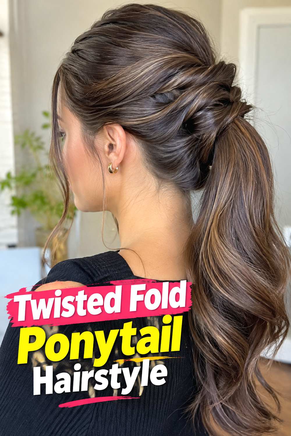 Twisted Fold Ponytail Hairstyle