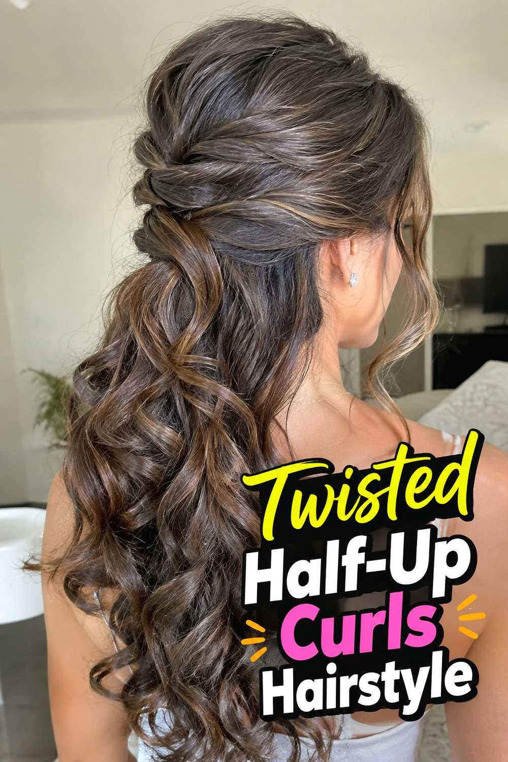 5. Twisted Half Up Curls Hairstyle