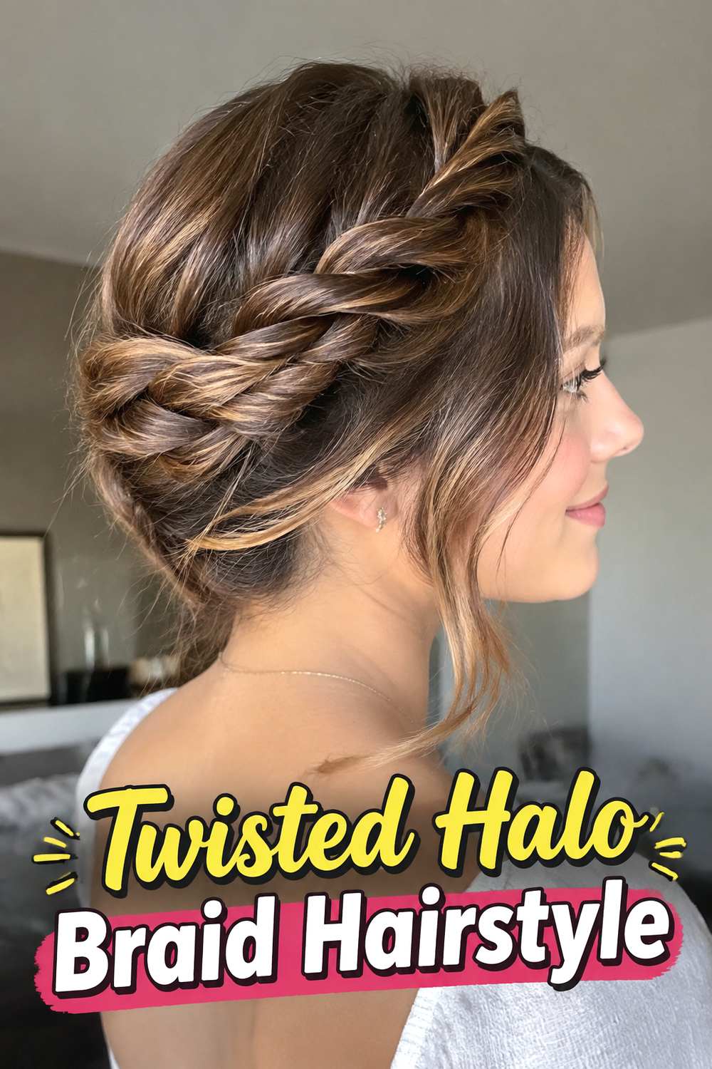 Twisted Halo Braid Hairstyle