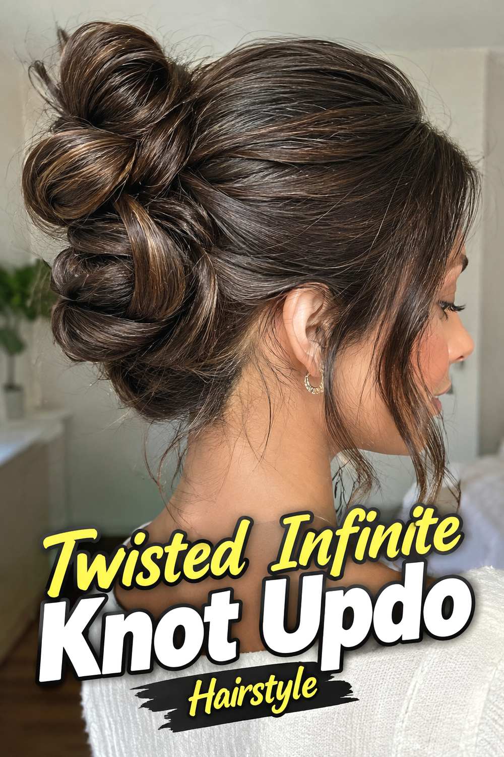 Twisted Infinite Knot Updo Hairstyle