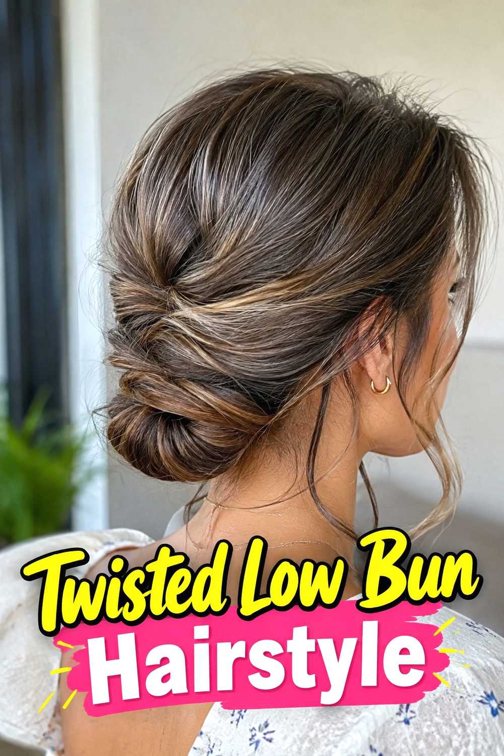 5. Twisted Low Bun Hairstyle
